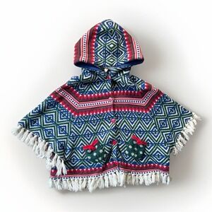 Matilda Jane Sweater Girls 6 Cardigan Cape Hood Holiday Poncho A Caroling We Go